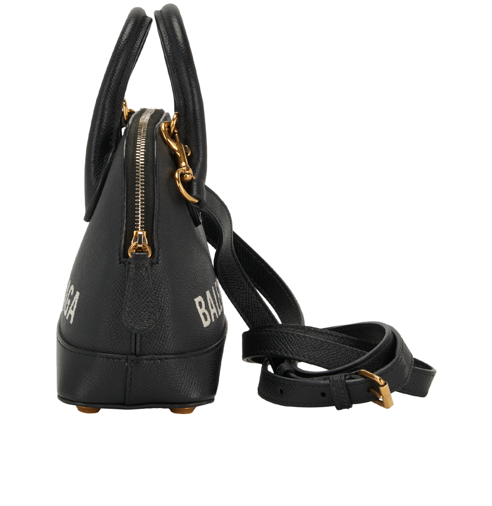 Small Ville Top Handle Bag, &pound;495, Handbags, Black, Leather, Side view